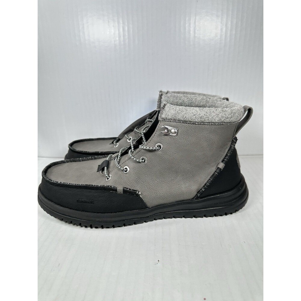 Size 9 Hey Dude Bradley Classic Tumbled Boots Shoe Men's Granite Grey NWT - Picture 3 of 8